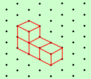 4 cubes on isometric grid